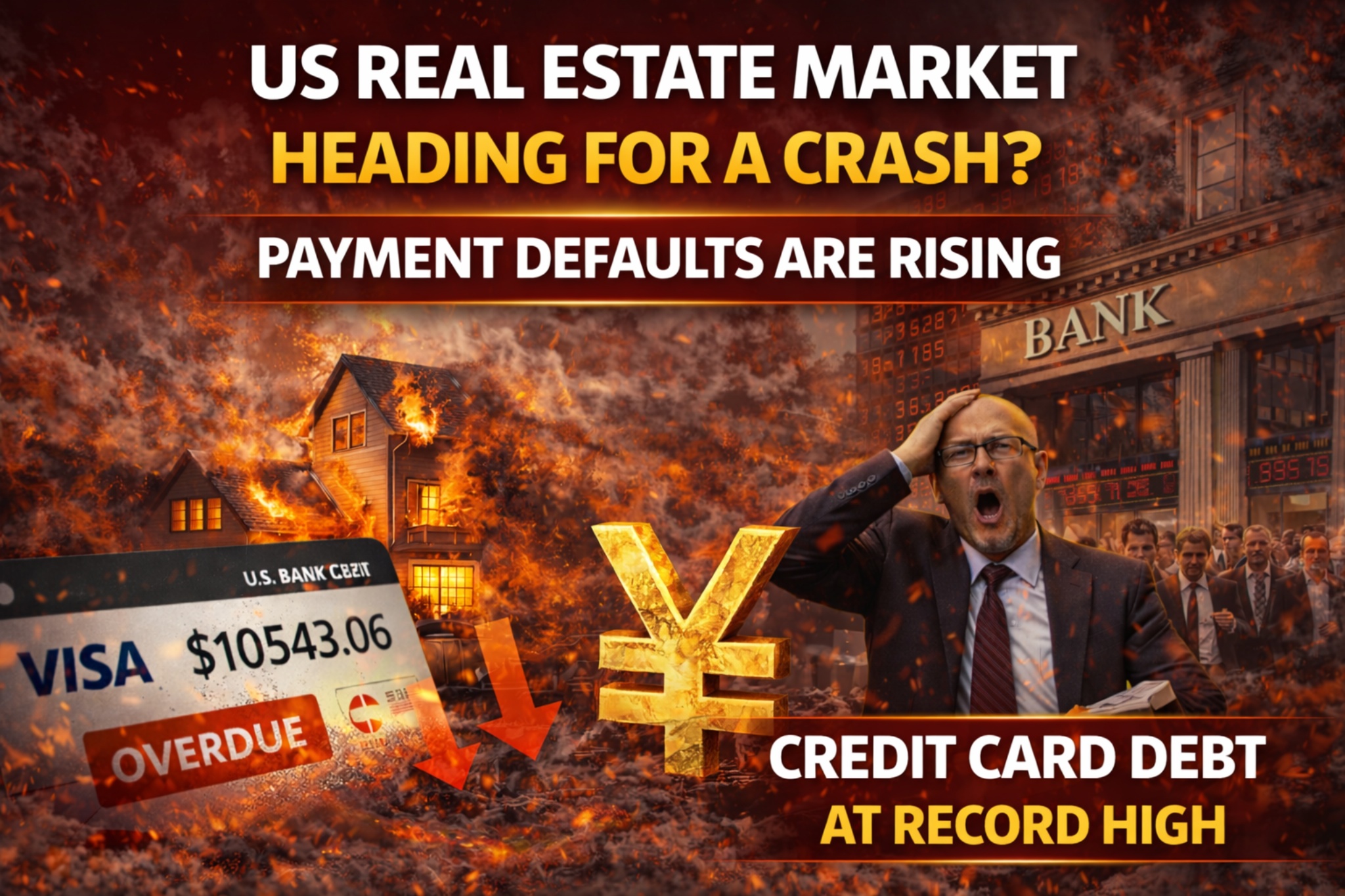 US housing market crisis: Payment defaults threaten banks – credit card debt at record high