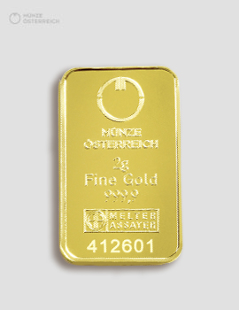 Goldbarren 2g Prägebarren Münze Österreich