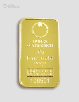 Goldbarren 20g Prägebarren Münze Österreich